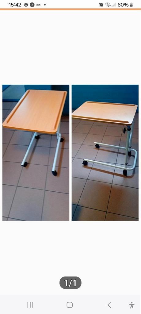 Verpleegtafel / Eettafel op wielen, Huis en Inrichting, Tafelonderdelen, Ophalen of Verzenden