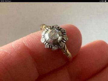 Prachtige antieke Gouden ring 10 Roos Diamanten , 14 karaat beschikbaar voor biedingen