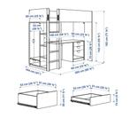 Hoogslaper Smastad compleet, Ophalen, 90 cm, Eenpersoons, Wit
