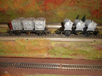 Märklin 4585 en 4614 container wagons, von Haus zu Haus beschikbaar voor biedingen
