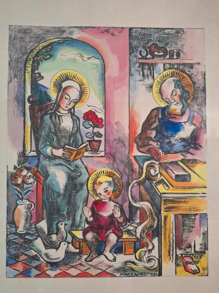 Originele aquarel Matthieu Wiegman., Antiek en Kunst, Kunst | Litho's en Zeefdrukken, Ophalen