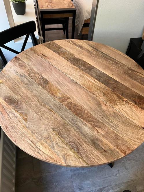 Nieuw! Ronde eettafel mangohout, 110 cm breed, VidaXL, Huis en Inrichting, Tafels | Eettafels, Nieuw, 100 tot 150 cm, Rond, Ophalen