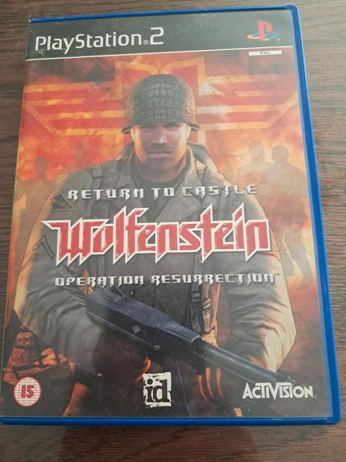 Playstation 2 Return to castle Wolfenstein, Spelcomputers en Games, Games | Sony PlayStation 2, Zo goed als nieuw, Shooter, 1 speler