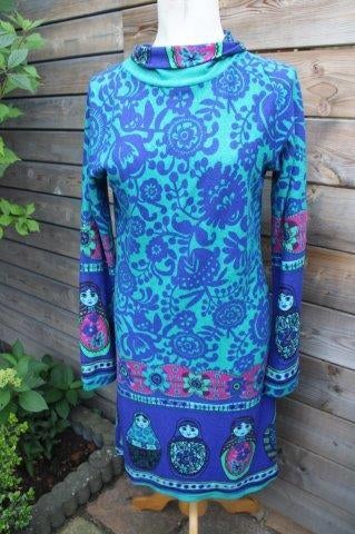 Jurk groen/ blauw PAlme mt M/L winter Vaste prijs, Kleding | Dames, Maat 38/40 (M), Blauw, Ophalen of Verzenden, Zo goed als nieuw