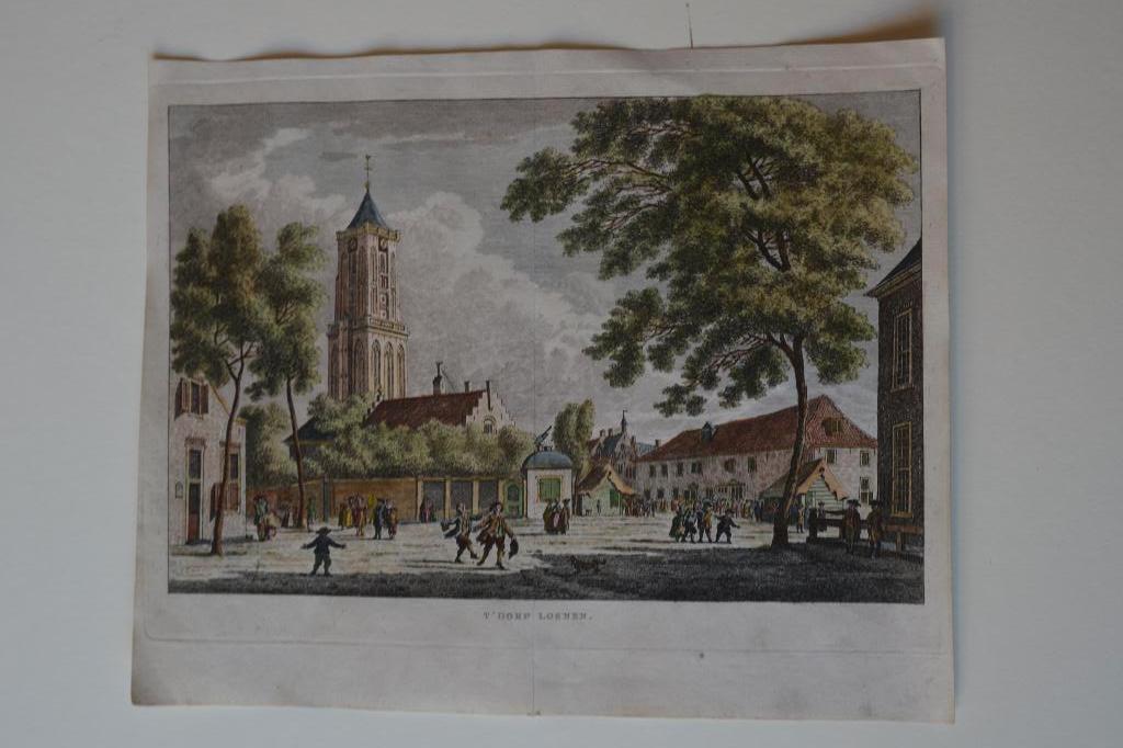 LOENEN AAN DE VECHT Kopergravure 1786-`92 JAN BULTHUIS E4, Verzenden, Stadsgezicht, 23 cm, Handgekleurd