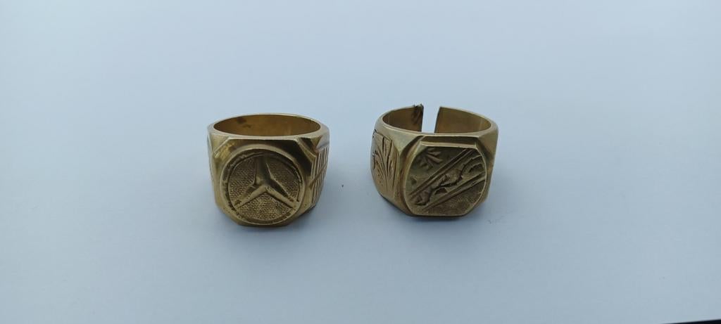 ringen met stempels, Overige materialen, Gebruikt, Verzenden, 19 tot 20