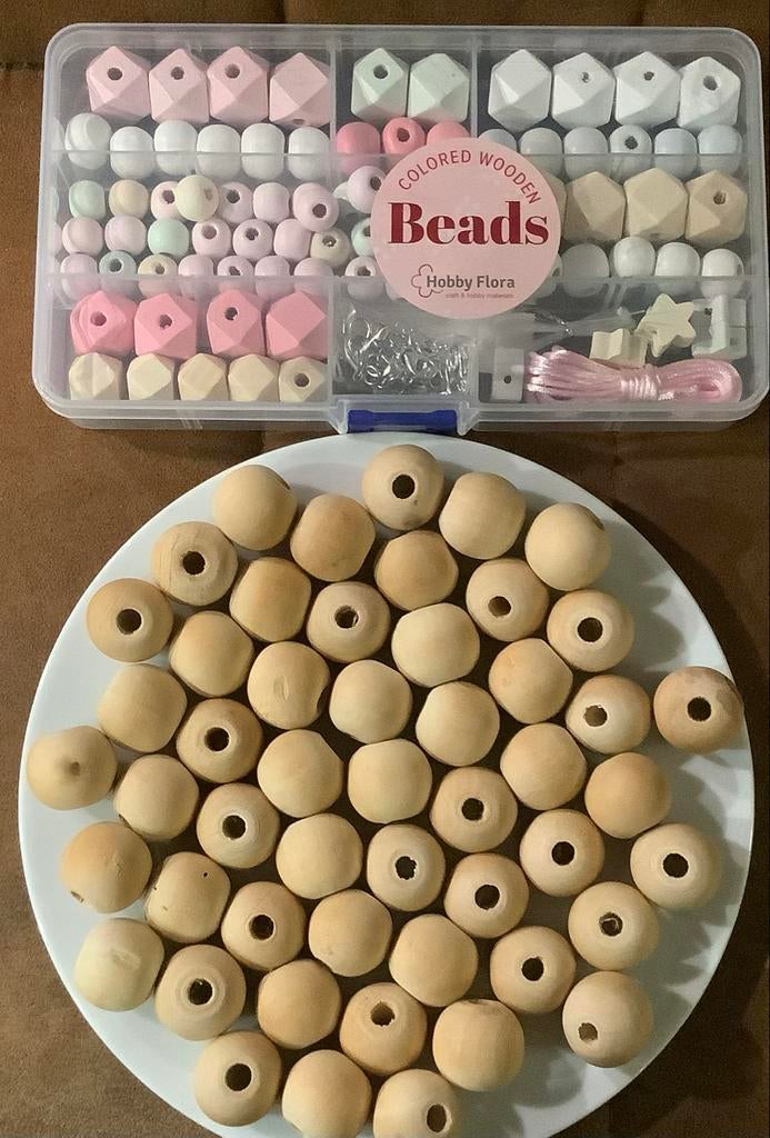 Houten kralen en peg dolls, Hobby en Vrije tijd, Kralen en Sieraden maken, Ophalen of Verzenden, Gebruikt, Kraal