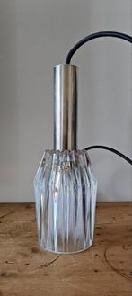 Vintage chroom en glas hanglamp, cascade space age pendant, Ophalen, Glas, Minder dan 50 cm