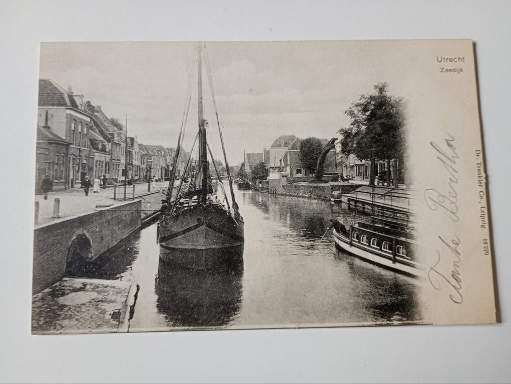 Utrecht Zeedijk met Scheepvaart, Ophalen of Verzenden, Voor 1920, Ongelopen, Utrecht