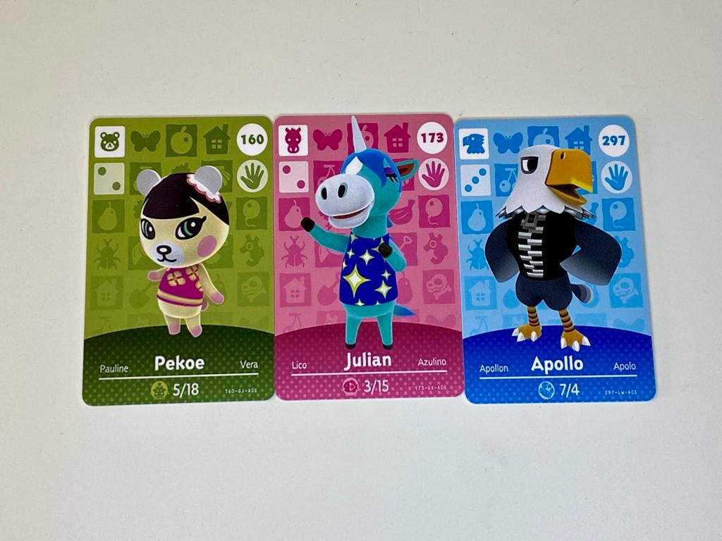 3 personages Animal Crossing, creditcard met chip, nieuw, Spelcomputers en Games, Avontuur en Actie, 1 speler, Nieuw, Ophalen of Verzenden