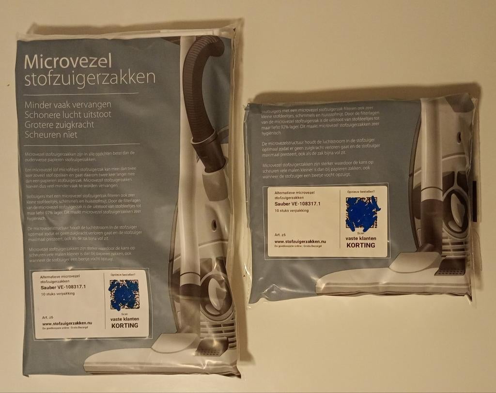 16 Stofzuigerzakken Sauber (zie foto type), Ophalen of Verzenden, Nieuw