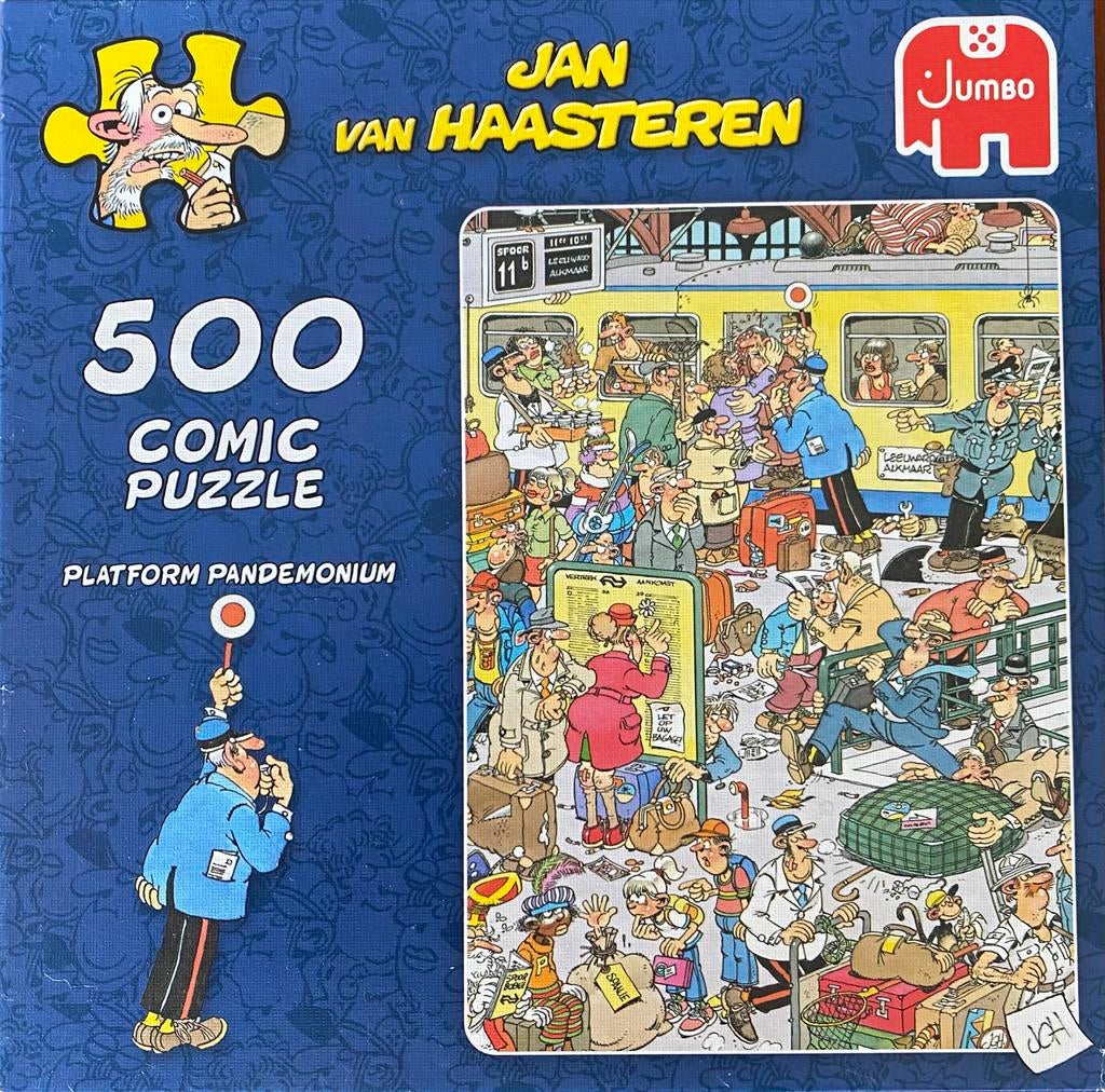 Jan van Haasteren puzzel 500 stukjes Platform Pandemonium, Ophalen of Verzenden, 500 t/m 1500 stukjes, Gebruikt