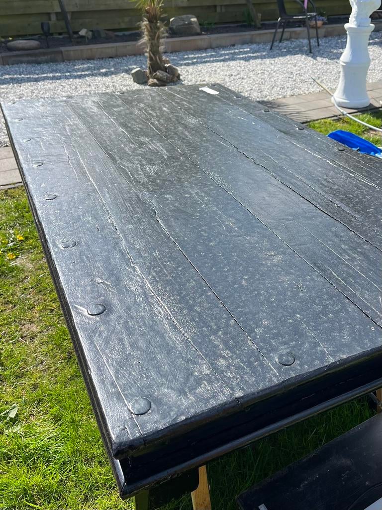 Te koop:Landelijke tuintafel, Ophalen, Gebruikt, Rechthoekig, Hout