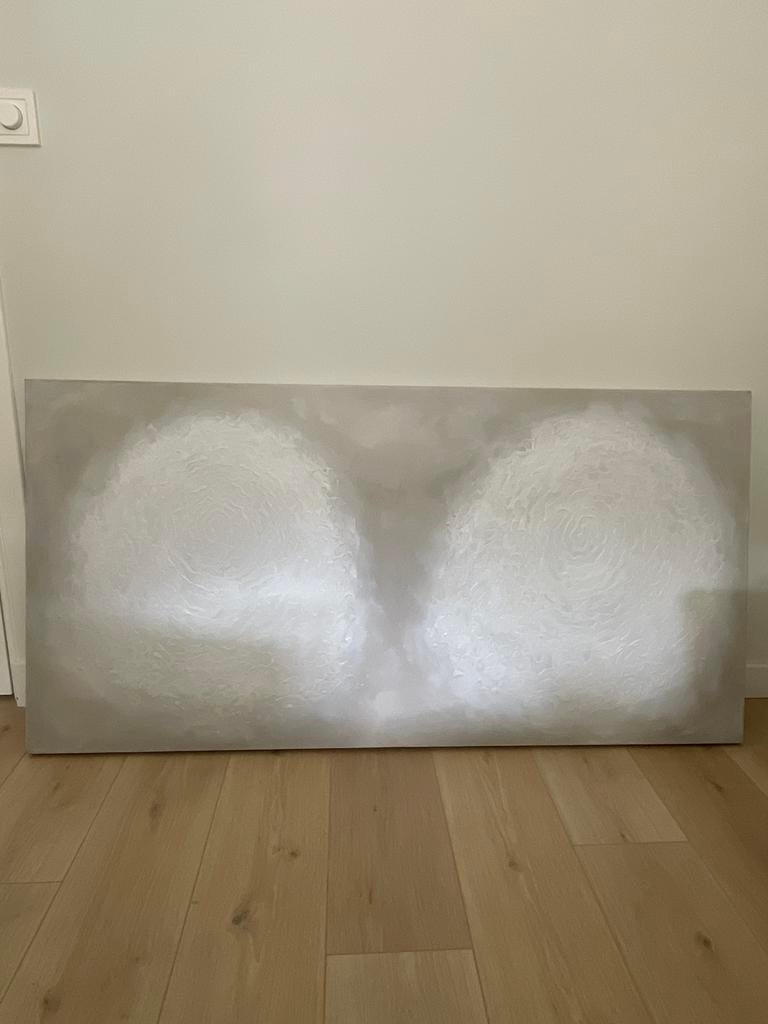 Schilderij organische vormen, greige tinten, sabine kleiren,, Antiek en Kunst, Ophalen