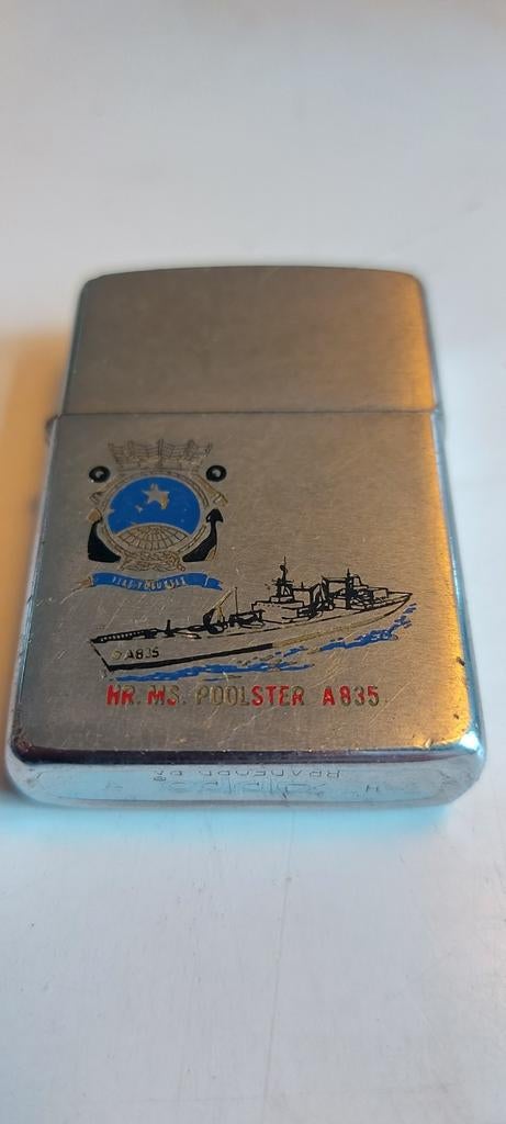 Zippo 4 aansteker HR. MS. Poolster A835, Verzamelen, Ophalen of Verzenden, Gebruikt, Aansteker