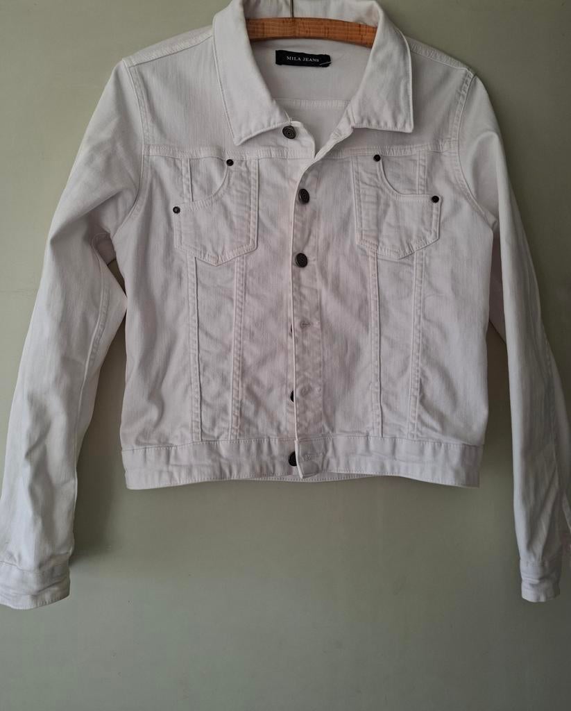 Wit spijkerjasje mt 38, Ophalen of Verzenden, Zo goed als nieuw, Maat 38/40 (M), Wit