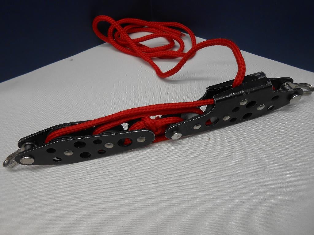 3-schijfs Talieset, Neerhalerset Vioolblok + klem + hondsvot, Watersport en Boten, Accessoires en Onderhoud, Ophalen of Verzenden