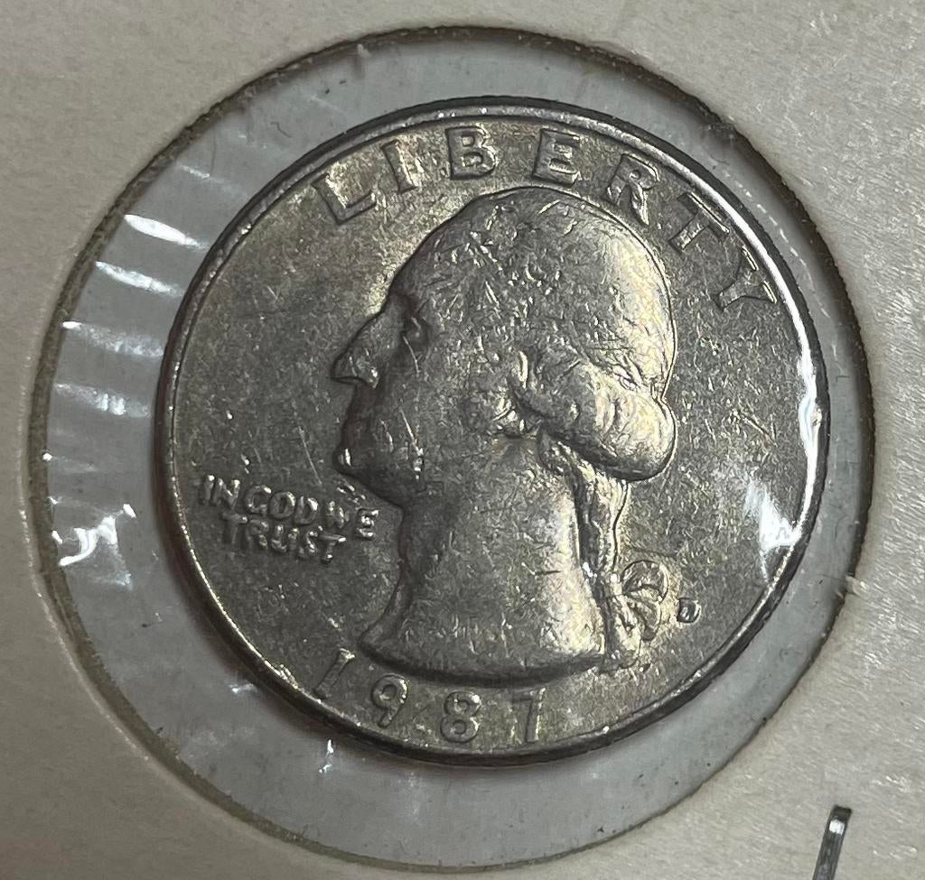 1/4 dollar Amerika 1987, Postzegels en Munten, Munten | Amerika, Ophalen of Verzenden, Noord-Amerika