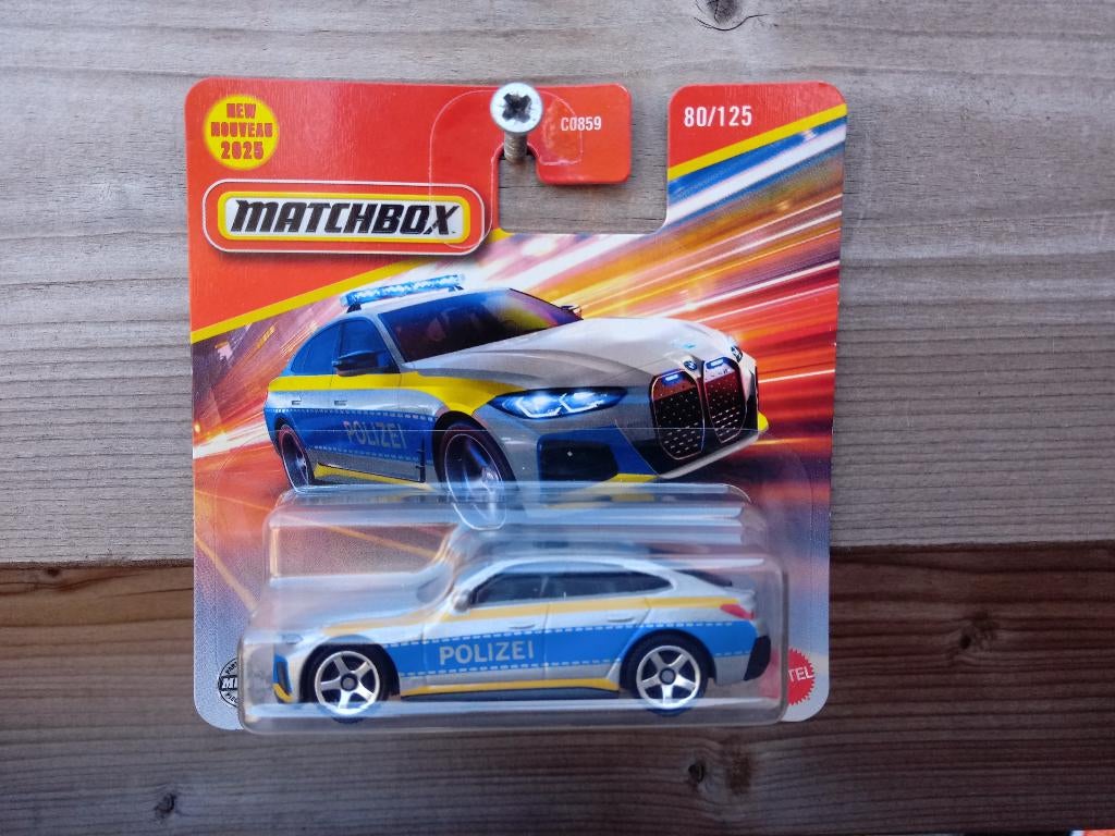 BMW i4 Sedan '23 Polizei Matchbox, Ophalen, Nieuw, Auto