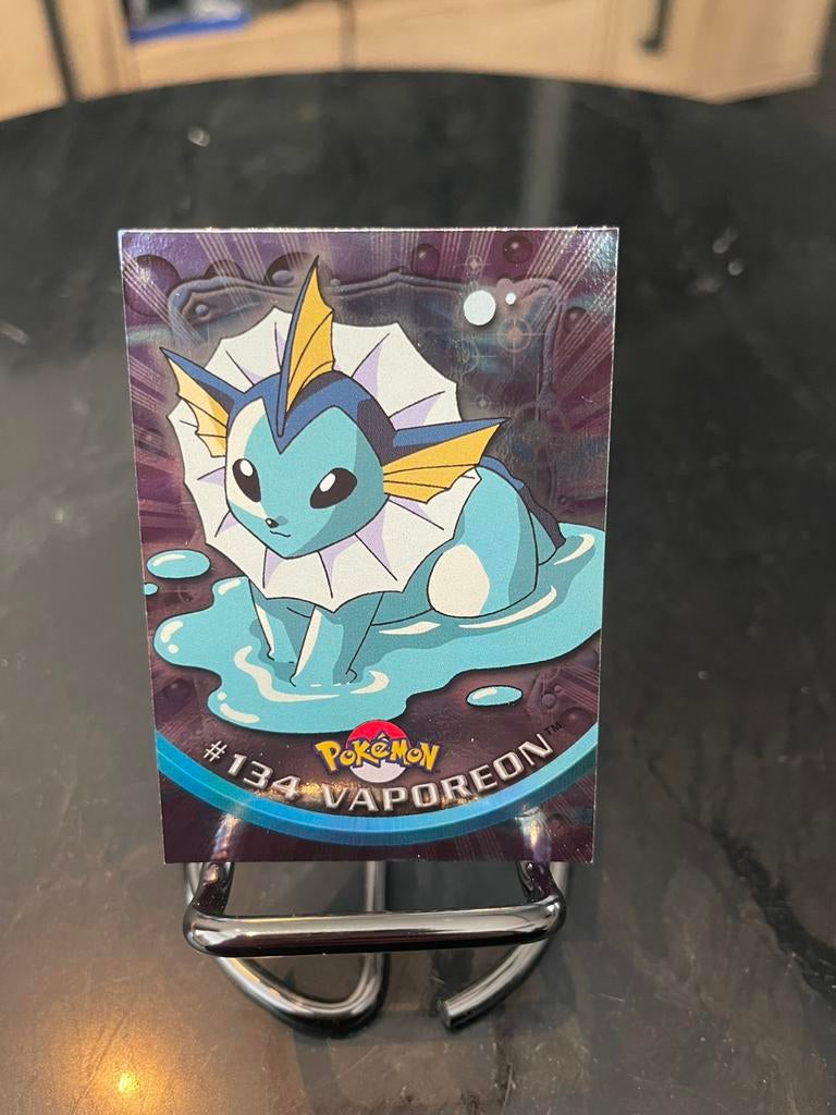 Pokémon Topps Vaporeon holo foil, Verzenden, Zo goed als nieuw, Losse kaart, Foil