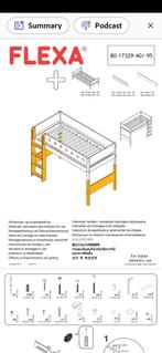 FLEXA White Hoogslaper 143 cm met ladder, 90x200 cm, Ophalen