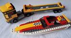 Lego vrachtwagen met boot, Ophalen of Verzenden, Gebruikt, Lego