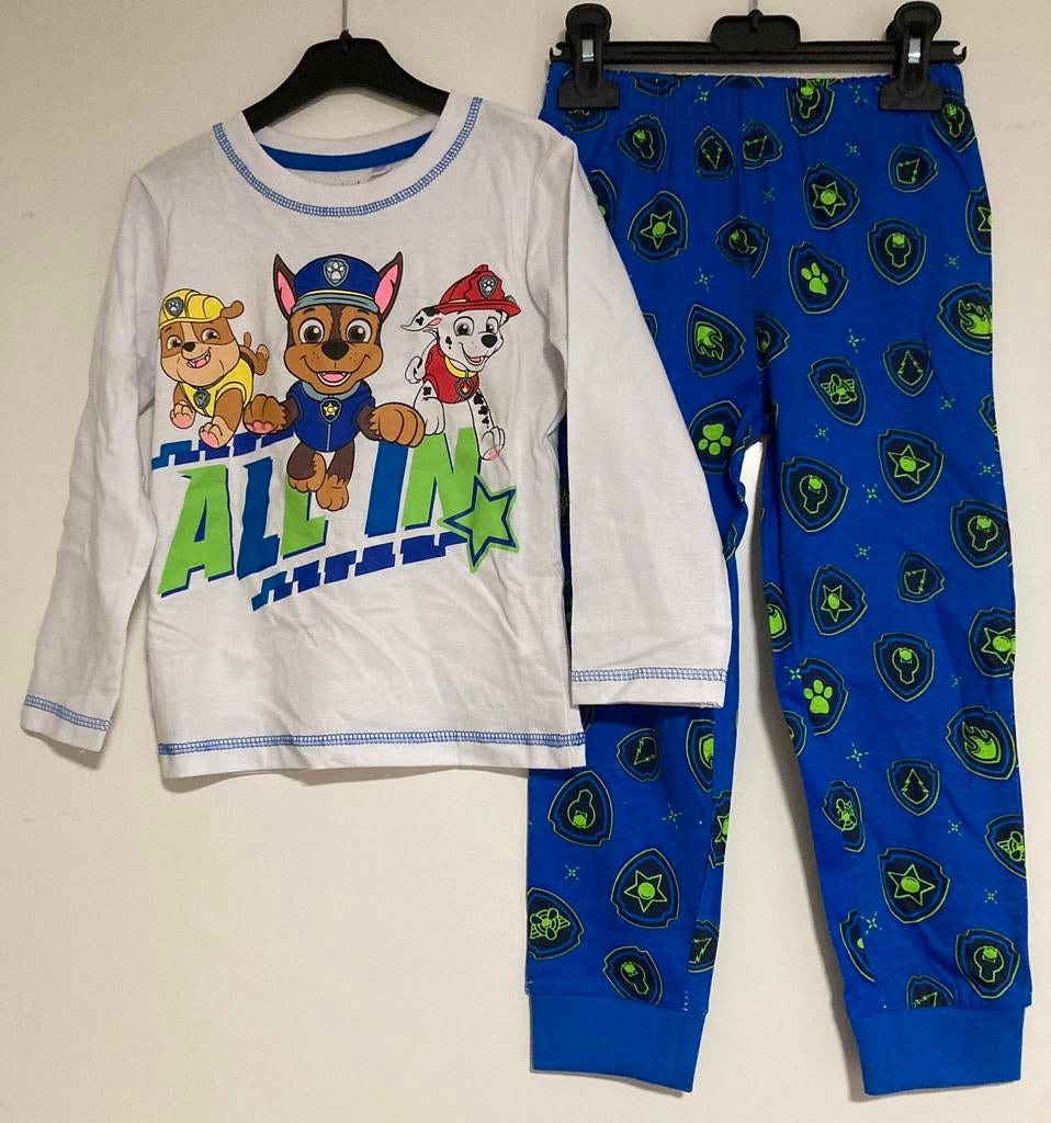 Nieuw paw patrol Nickelodeon wit/blauw pyjama maat 110, Ophalen of Verzenden, Nieuw, Jongen, Nacht- of Onderkleding