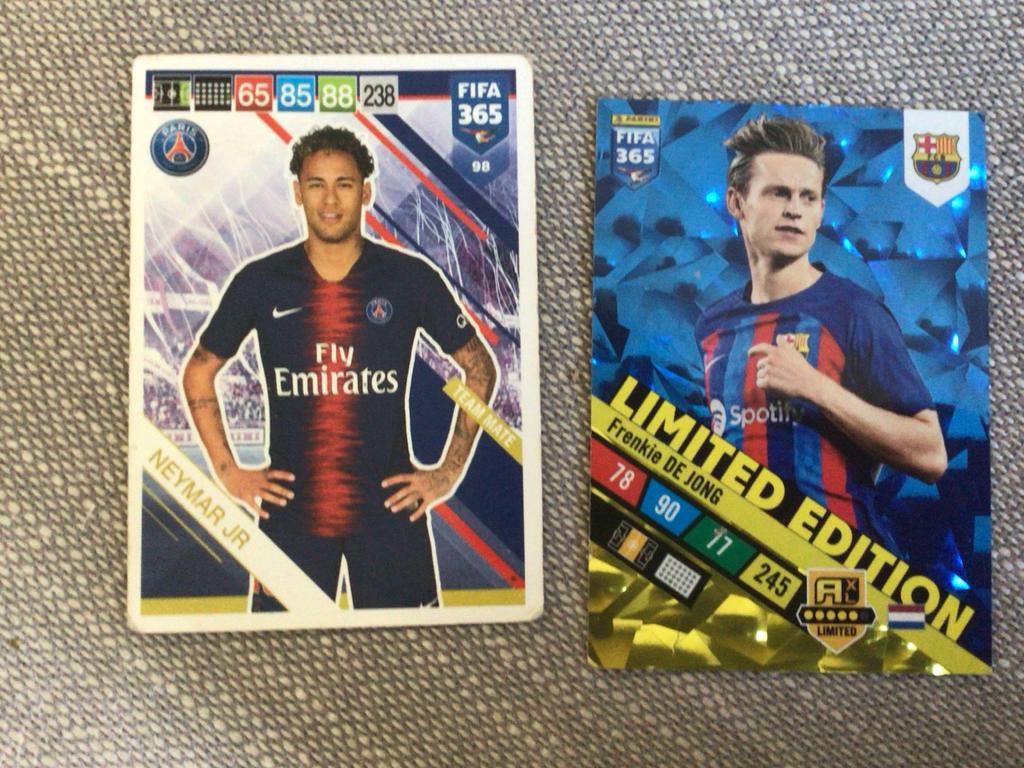 FIFA 365 Adrenalyn XL Voetbalkaarten - Neymar, Frenkie, Mbap, Ophalen of Verzenden, Gebruikt, Buitenlandse clubs, Spelerskaart