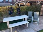 VT Wonen Tuinset wit met bankje en stoelen, Tuin en Terras, Ophalen, Kunststof, Gebruikt, Eettafel