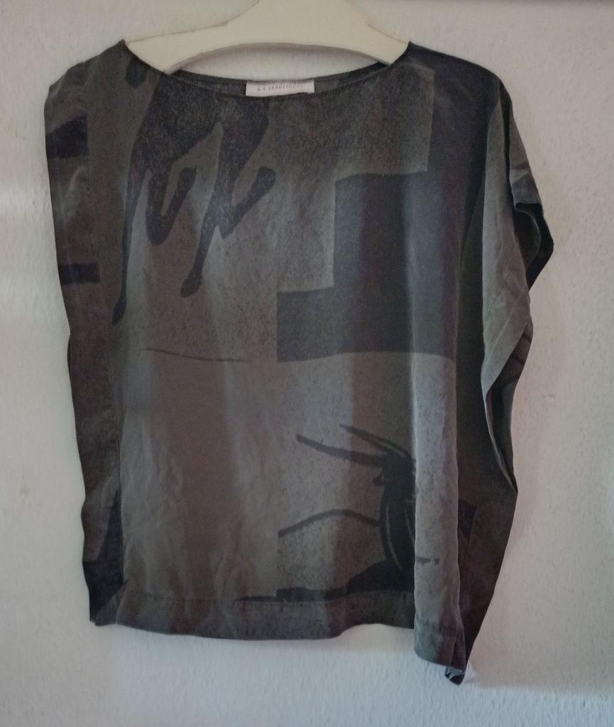 A.F. vandevorst zijde zijden blouse top S, Kleding | Dames, Ophalen of Verzenden, Korte mouw, Maat 36 (S), Groen