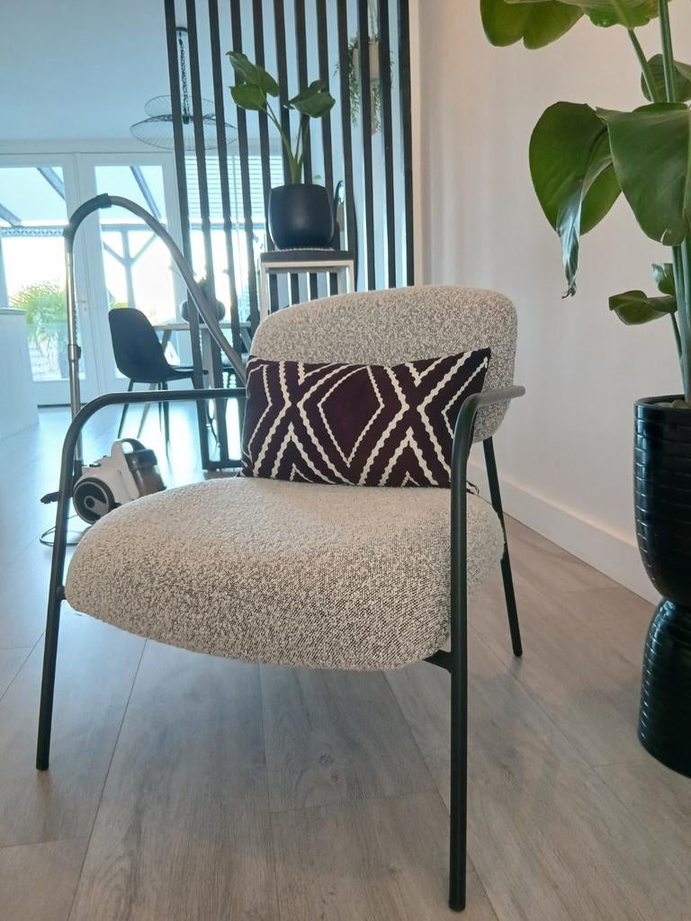 Prachtige Boucle Fauteuil als Nieuw., Huis en Inrichting, Ophalen, Zo goed als nieuw, 75 tot 100 cm, 50 tot 75 cm