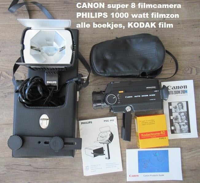 CANON super 8 filmcamera, Philips Filmzon, alle boekjes film, Ophalen of Verzenden, 8mm, Camera
