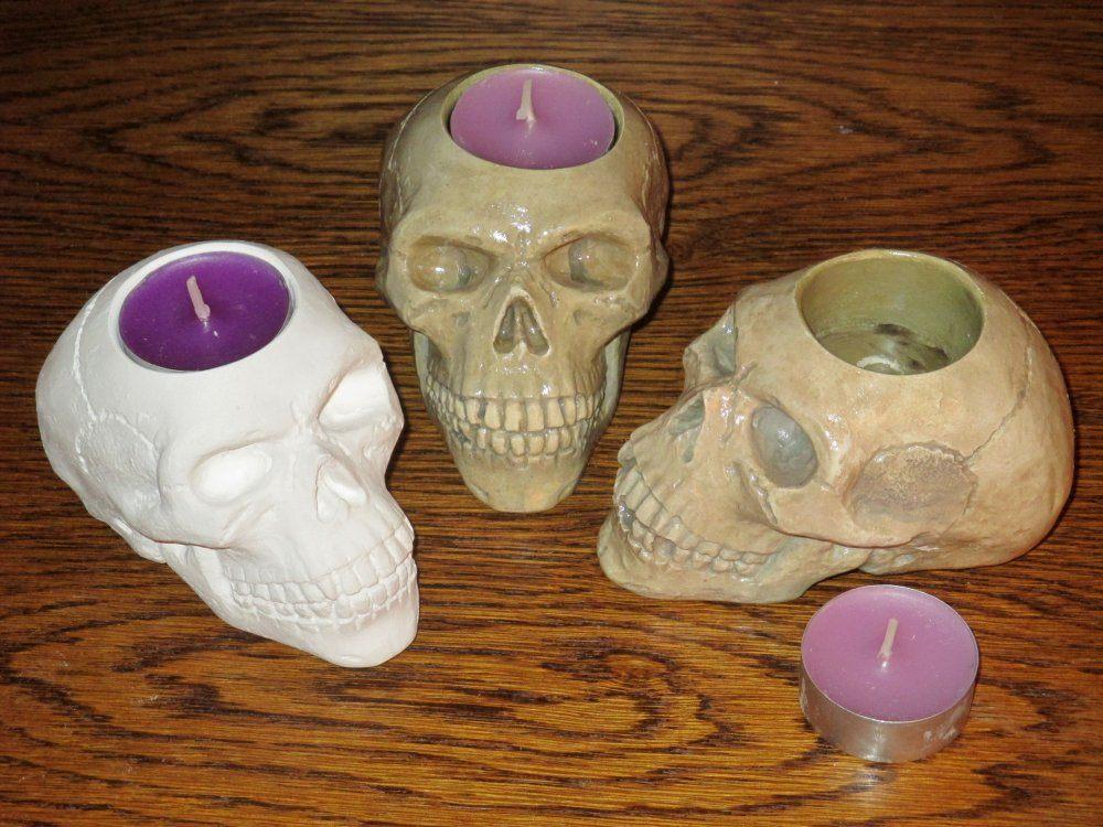 Waxinelichtje Schedeltjes KLEUR NAAR WENS! theelichtje kaars, Overige materialen, Nieuw, Ophalen of Verzenden, Kandelaar