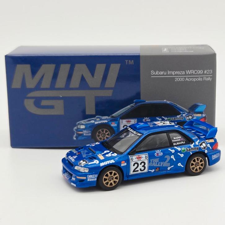 Mini GT Subaru Impreza WRC99 Acropolis Rally #23 1:64, Hobby en Vrije tijd, Modelauto's | Overige schalen, Nieuw, Auto, Ophalen of Verzenden