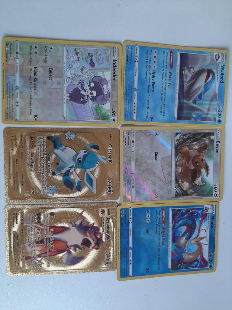 Pokémon Kaarten Bundel: Glaceon V, Lycanroc VMAX & Meer, Ophalen, Zo goed als nieuw, Meerdere kaarten, Foil