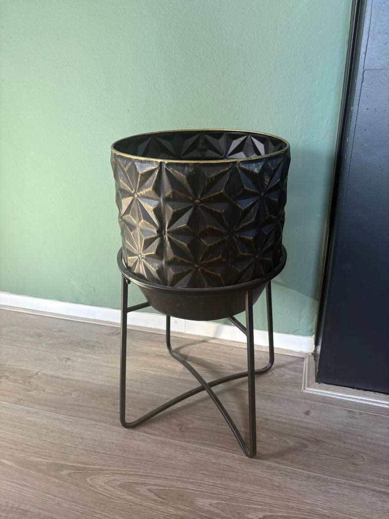 Bloempot met standaard, Tuin en Terras, Ophalen of Verzenden, Zo goed als nieuw, Rond, Binnen