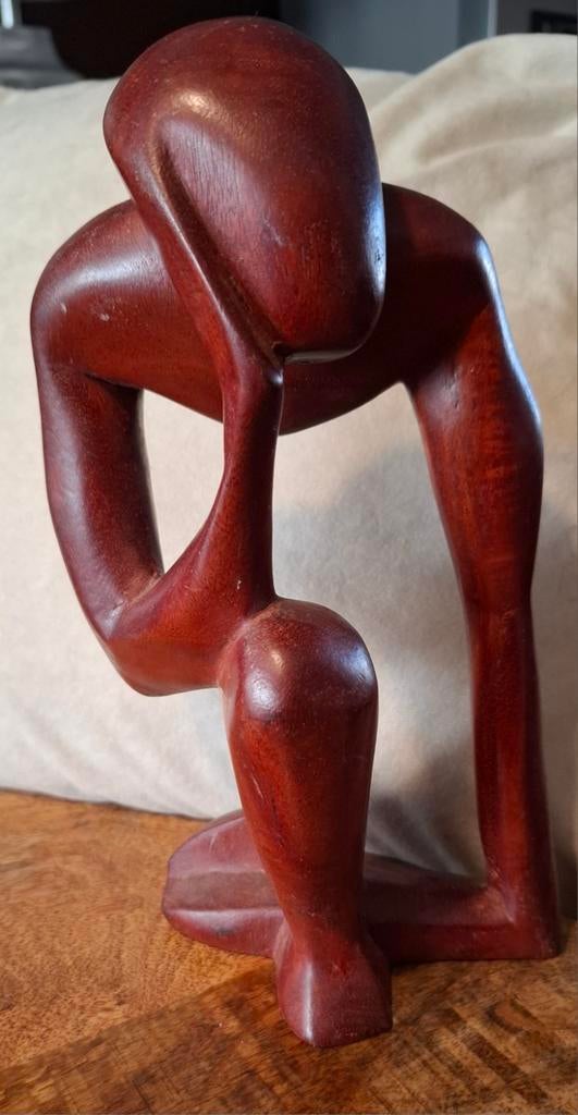 Afrikaans houtsnijwerk beeld, 35 cm hoog, Antiek en Kunst, Ophalen of Verzenden