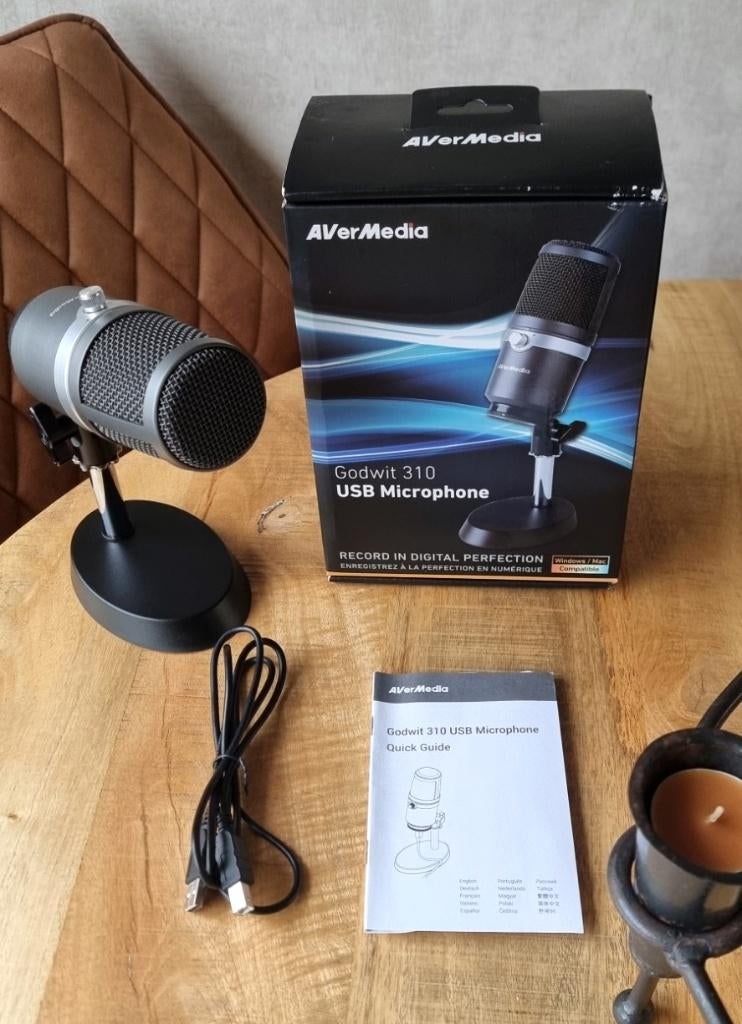 Avermedia USB  Microphone Godwit 310 z.g.a.n., Ophalen of Verzenden, Zo goed als nieuw, Studiomicrofoon