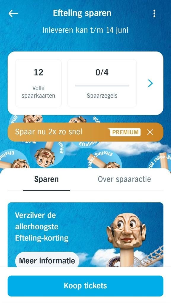 Efteling zegels 14 euro korting per persoon, Albert Heijn, Ophalen