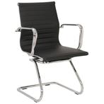 MN Kantoormeubelen Look Slede Vergaderstoel Zwart Chroom, Ophalen of Verzenden