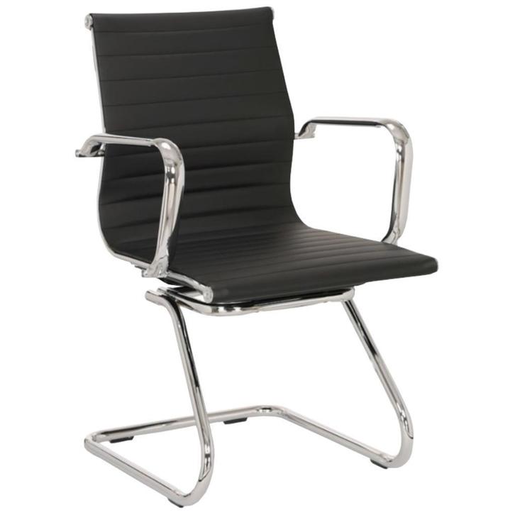 MN Kantoormeubelen Look Slede Vergaderstoel Zwart Chroom, Huis en Inrichting, Stoelen, Ophalen of Verzenden