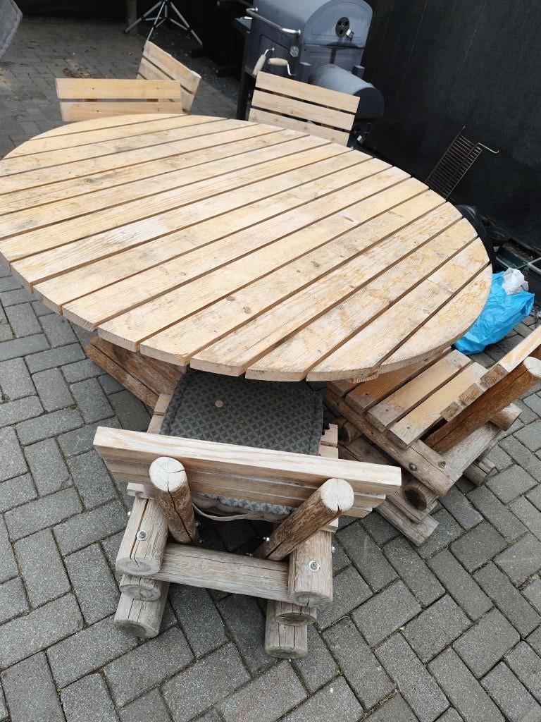 Tuinset Tafel met 6 stoelen, Ophalen, Gebruikt, 6 zitplaatsen, Tuinset