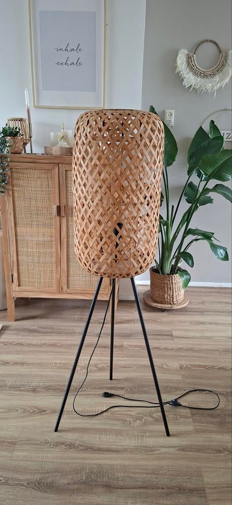 Staande rotan lamp Kwantum 142 cm, Ophalen of Verzenden, Zo goed als nieuw