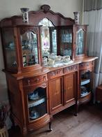 Mooie oude Buffetkast  met geslepen glas zie beschrijving, Ophalen