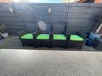 4 Seasons Wicker Loungestoelen met hoezen en voetenbankjes, Ophalen, 4 zitplaatsen, Gebruikt, Stoel