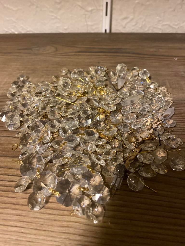 Kristallen behang voor lampen - Diverse vormen en maten, Ophalen of Verzenden, Gebruikt, Glas