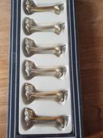 Set van 6 verzilverde messenleggers. Kat Nieuw in verpakking, Antiek en Kunst, Antiek | Bestek, Ophalen of Verzenden