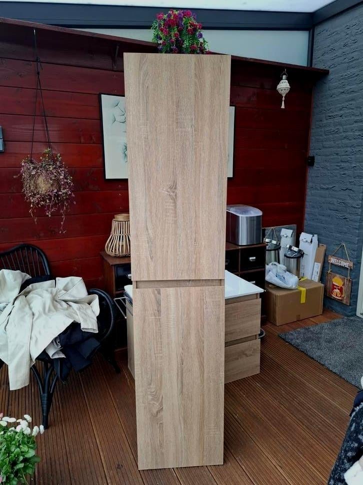 Kolomkast badkamer licht eiken softclose deuren 180x40x35cm, Minder dan 50 cm, Gebruikt, Overige typen, Ophalen of Verzenden