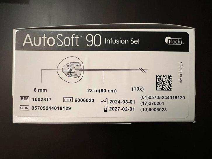 Tandem AutoSoft 90 Infusion Set voor T:Slim X2 pomp, Diversen, Verpleegmiddelen, Nieuw, Verzenden