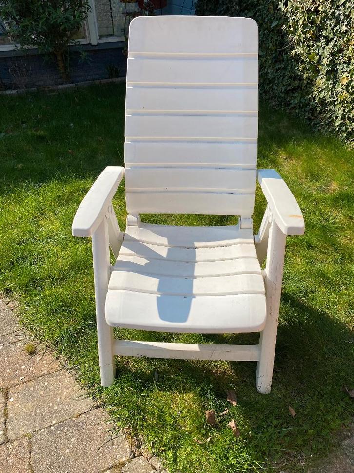 Tuinstoel van Hartman met bijpassend krukje, Tuin en Terras, Tuinstoelen, Gebruikt, Kunststof, Inklapbaar, Verstelbaar, Ophalen